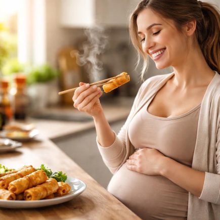 femme-enceinte-nems-cuisine-moderne