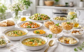 table-dressee-plats-legers-cuisine-moderne