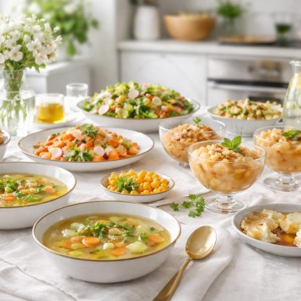 table-dressee-plats-legers-cuisine-moderne