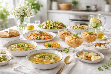 table-dressee-plats-legers-cuisine-moderne