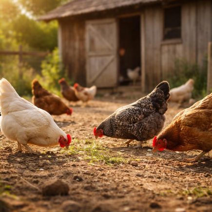 poules-poulailler-cour-ensoleillee